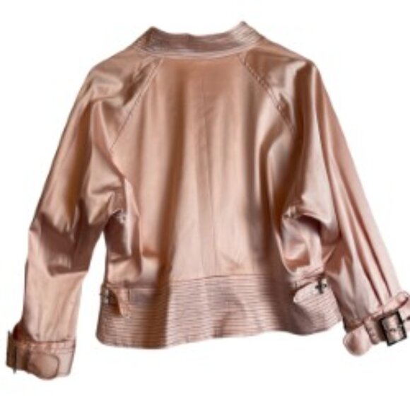 THE LOOK BY RANDOLPH DUKE VINTAGE LIGHT PINK MOTO JACKET SIZE 16 NWT - Picture 8 of 8